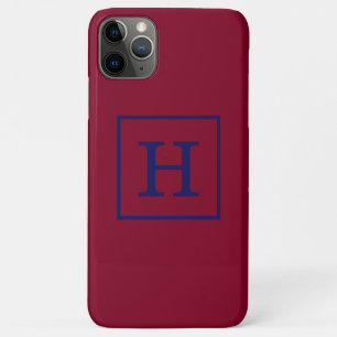 Case-Mate iPhone Case Monogramme initial encadré bleu marine Bourgogne
