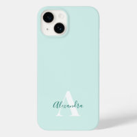 Monogramme Initial Moderne Menthe & Vert