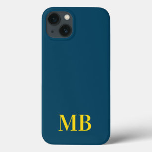 Case-Mate iPhone Case Monogramme initial moderne minimaliste bleu marine