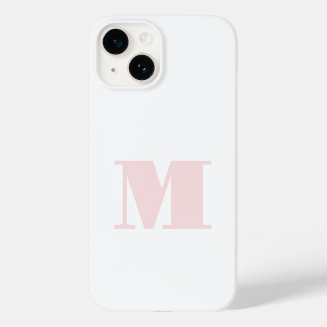 Coques Case-Mate iPhone Monogramme initial moderne rose pâle (Verso)