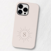 Monogramme initial radiale sunburst muet rose