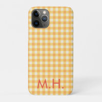 Monogramme Jaune Orange Ish Preppy En vichy Plaid