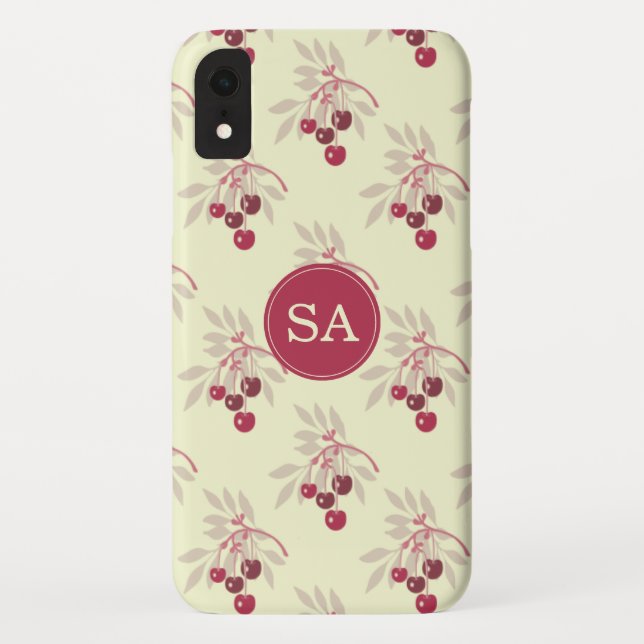 Coques Case-Mate iPhone Monogramme Joli Red Cherry (Dos)