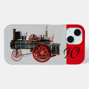 Coque Pour iPhone 15 MONOGRAMME LOCOMOTIF À VAPEUR vintage