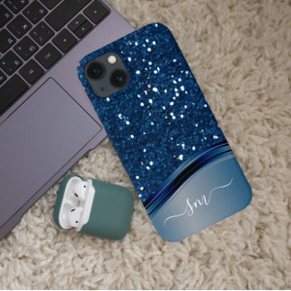 Case-Mate iPhone Case Monogramme manuscrit Parties scintillant en métal 