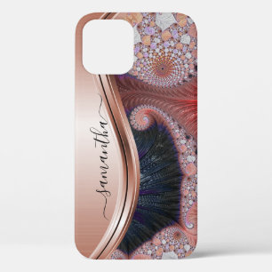 Case-Mate iPhone Case Monogramme manuscrit rose métal or