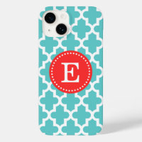 Monogramme marocain Turquoise et rouge moderne