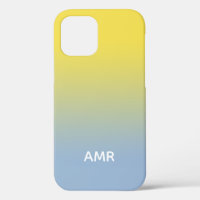 Monogramme minimal Jaune à bleu clair