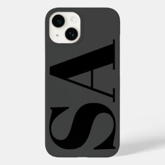 Coque Pour iPhone 14 monogramme minimal noir moderne
