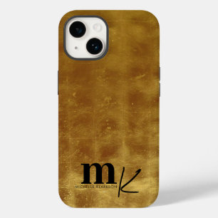 Coque Pour iPhone 14 Monogramme minimaliste moderne à huile noire