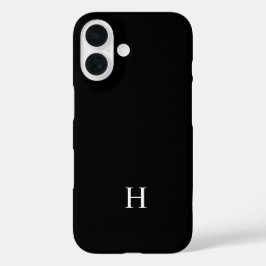 Coques iPhone 16 Monogramme minimaliste moderne noir et blanc