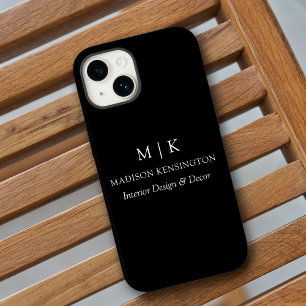 Coque Pour iPhone 15 Monogramme minimaliste ou ajouter un logo Business