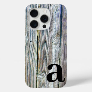 Coque iPhone 15 Pro Monogramme minimaliste rustique Grange
