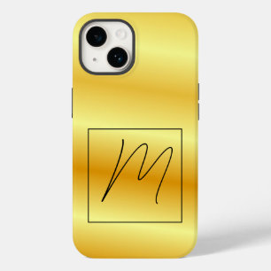 Coque Pour iPhone 14 Monogramme Moderne Couleur Or Initiale