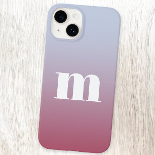 Coque Pour iPhone 14 Monogramme moderne Dégradé rose initial