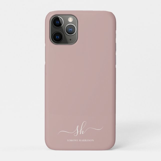 Coques Case-Mate iPhone Monogramme moderne Élégante calligraphie Personnal (Dos)