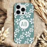 Monogramme Moderne Fille Motif Floral Personnalisé