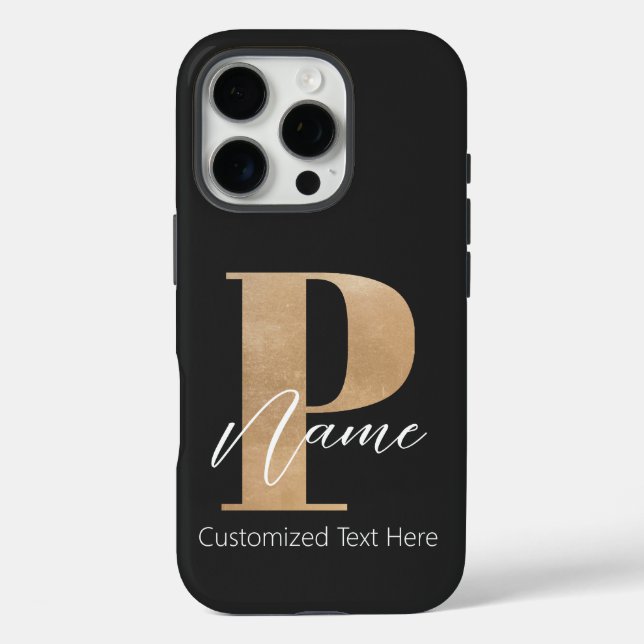 Coques Case-Mate iPhone Monogramme moderne Initiale P & Nom Personnalisé (Verso)
