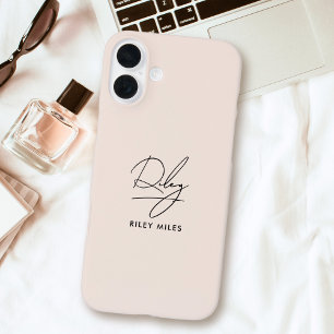Coques iPhone 16 Plus Monogramme Moderne Minimal Stylish Signature Scrip