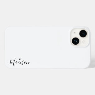 Coque Pour iPhone 14 Monogramme moderne minimaliste blanc Script élégan