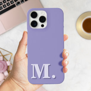 Coques iPhone 16 Pro Max Monogramme moderne minimaliste violet initial