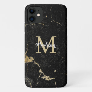 Case-Mate iPhone Case Monogramme moderne or noir marbre