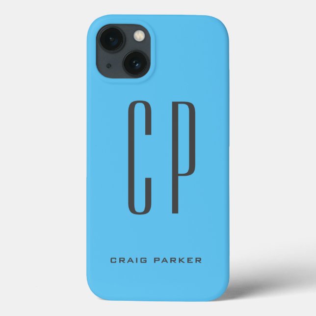 Coques Case-Mate iPhone Monogramme moderne Professionnel Plat Ciel Simple  (Verso)