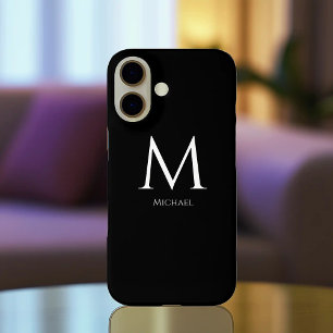 Coques iPhone 16 Monogramme moderne simple