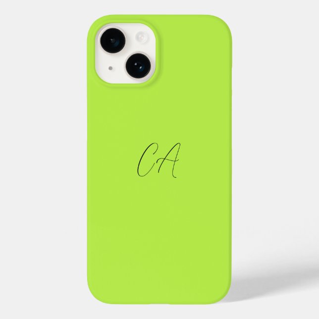 Coques Case-Mate iPhone Monogramme moderne vert cime (Verso)