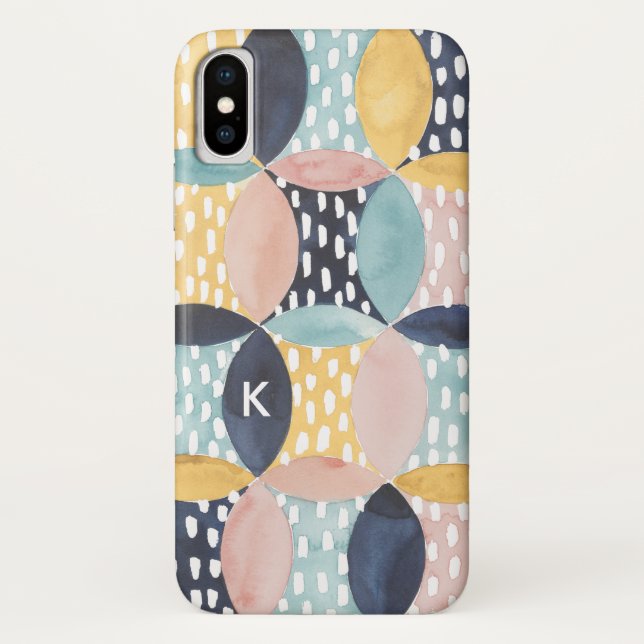 Coques Case-Mate iPhone Monogramme | Motif circulaire Abstrait (Dos)