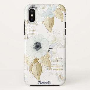 Case-Mate iPhone Case Monogramme Motif de fleurs bleues et blanches de p