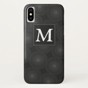 Coques Pour iPhone Monogramme motif des cercles de charbon