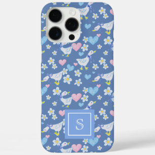 Coques iPhone 16 Pro Max Monogramme Motif d'oies de pays vintage
