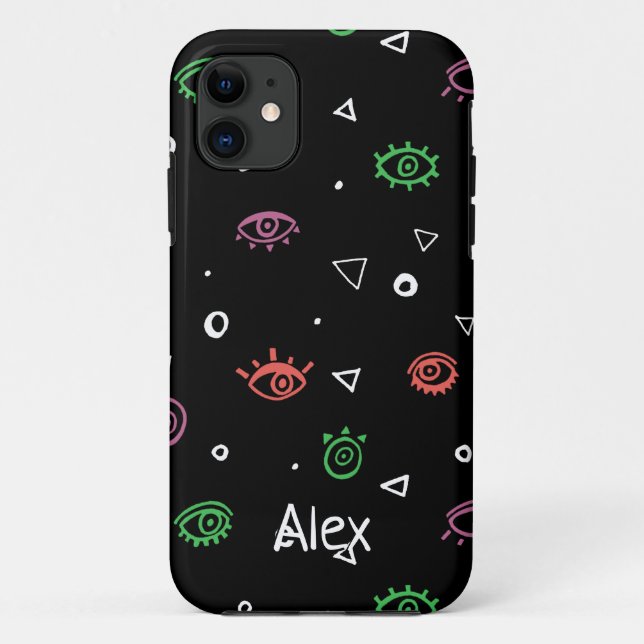 Coques Case-Mate iPhone Monogramme Motif oculaire ajouter prénom (Dos)