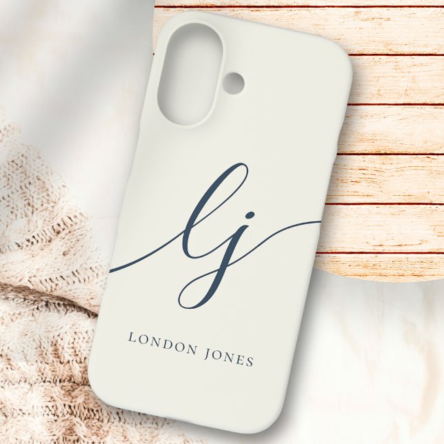 Coques Case-Mate iPhone Monogramme Neutre Moderne Minimaliste Design ivoir (Créateur téléchargé)