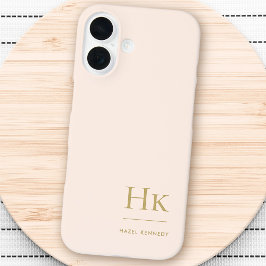 Coques iPhone 16 Monogramme Neutre Moderne Minimaliste Élégant
