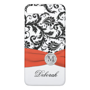 Etui iPhone Case-Mate Monogramme noir, blanc, orange Damask iPhone 7 Coq