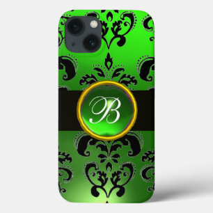Case-Mate iPhone CASE MONOGRAMME NOIR EMERALD GREEN BURGUNDY DOMMASK