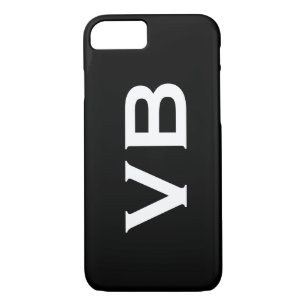 Case-Mate iPhone Case Monogramme noir et blanc simple horizontal