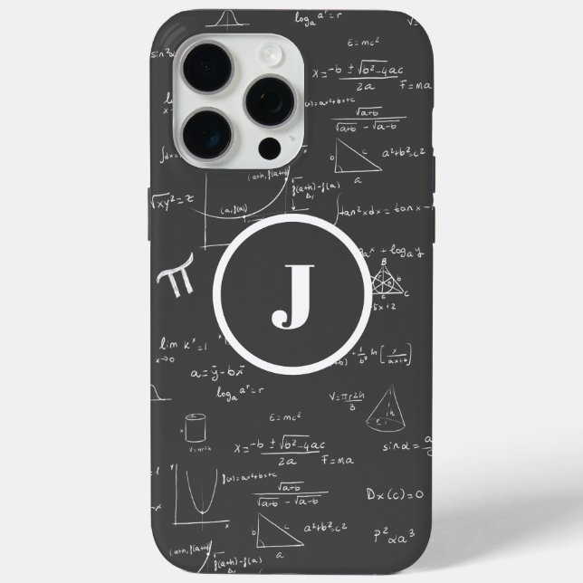 Coques Case-Mate iPhone Monogramme noir J Math Geek algèbre (Verso)