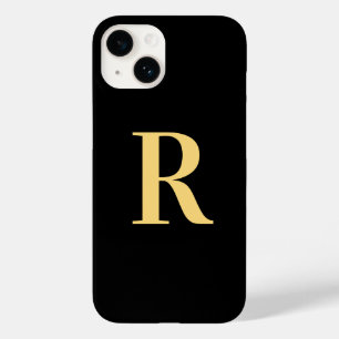 Coque Pour iPhone 14 Monogramme Noir Or
