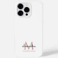 Monogramme noir rose blanc minimaliste