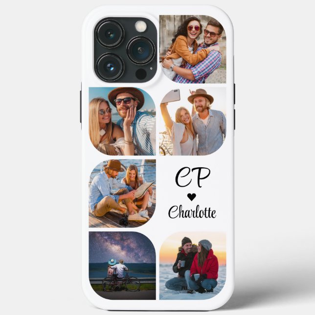 Coques Case-Mate iPhone Monogramme Nom 6 Photo Moderne Branché Simple (Verso)