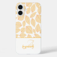 Monogramme Nom personnalisé Gold Squelette Feuille