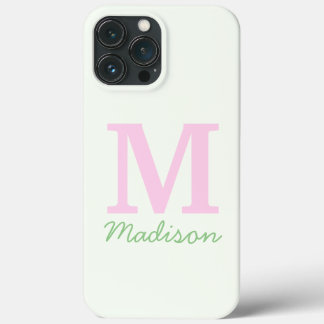 Case-Mate iPhone Case Monogramme Nom personnalisé initial Pink Green