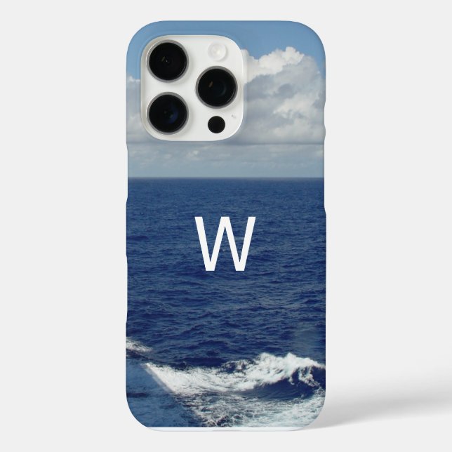 Coques Case-Mate iPhone Monogramme nuages fluides de l'océan bleu (Verso)