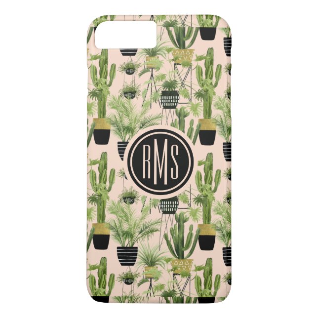 Coques Case-Mate iPhone Monogramme | Oasis intérieure | Motif de ligne Pla (Dos)
