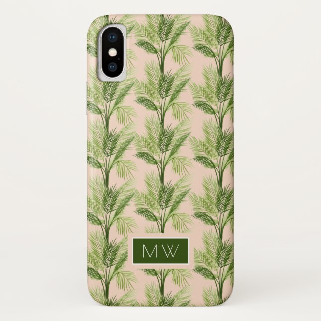 Coques Case-Mate iPhone Monogramme | Oasis intérieure | Motif Palm Tree (Dos)