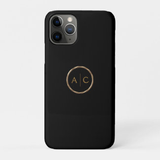 Case-Mate iPhone Case Monogramme Or Minimal sur NOIR