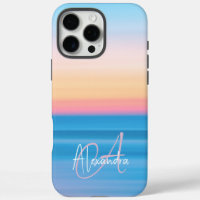 Monogramme Pastel Ocean Sunset Feminine Custom